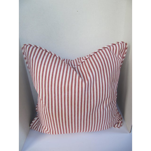 Restoration Hardware Burgundy Striped Ticking Throw Pillow Chairish