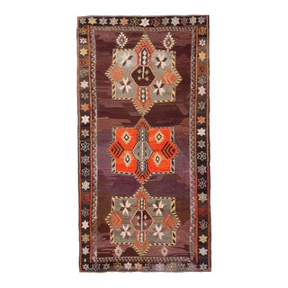 Large Vintage Turkish Kars Kilim Rug For Sale