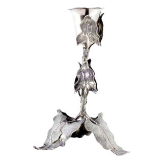 Silver Toothpick Holder with Climbing Calyx and Tripod-Shaped Acanthus Leaves For Sale