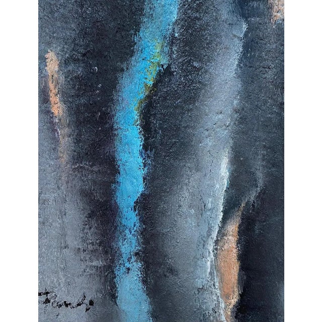 Gilbert Pauli, Blue and Grey Abstract Composition No. 1, Oil on Canvas, 2005 For Sale - Image 9 of 9