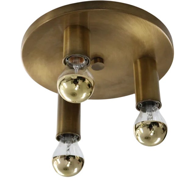 Mid-Century Brass Ceiling Lamp, 1970s For Sale