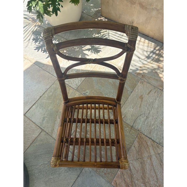 Wood 1970s McGuire Bamboo & Rattan Side Chairs (2) For Sale - Image 7 of 12
