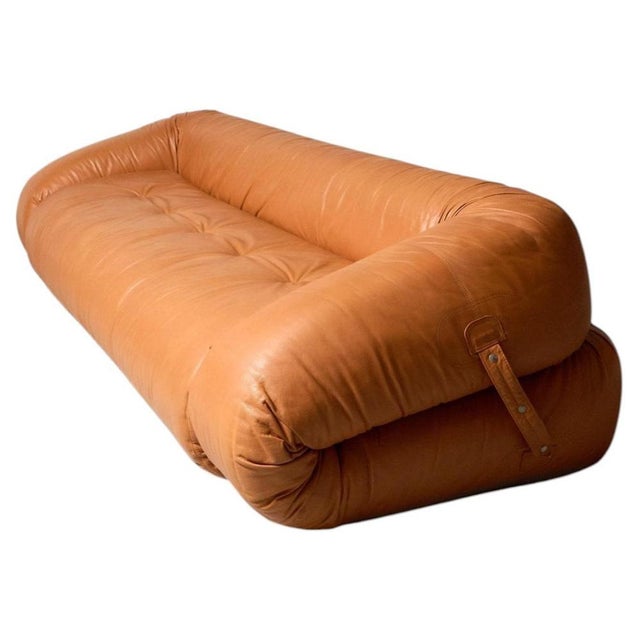 Anfibio Convertible Sofa in Cognac Leather by Alessandro Becchi, 1970s For Sale - Image 13 of 13