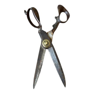 Antique Large-Scale "Wendt + Seymour New York" Tailoring Shears #10, Circa 1858-1860 For Sale