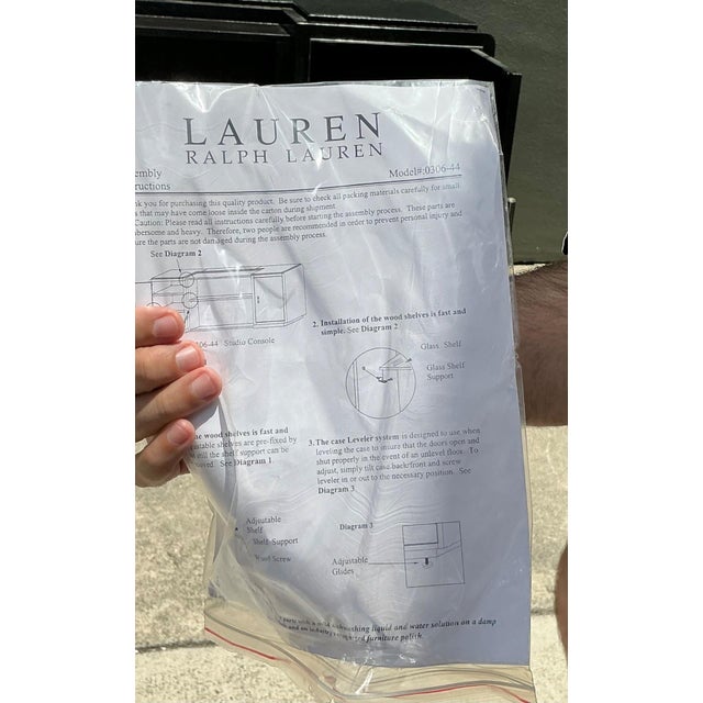 Vintage Ralph Lauren Black Cerused Wood Entertainment Crendenza For Sale - Image 13 of 18