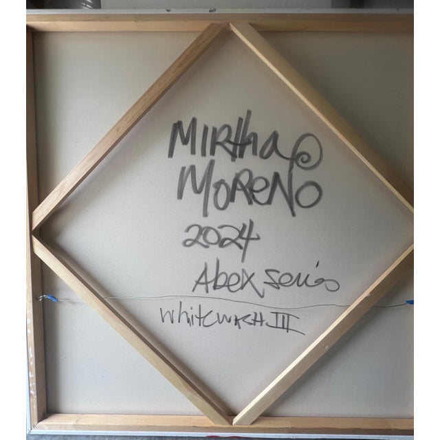 Abstract Expressionism Mirtha Moreno Oil on Canvas Painting Titled “AbEx Whitewash III” 48 x 48 2024 For Sale - Image 3 of 11