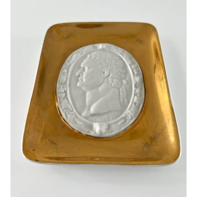 Ceramic Vintage Fornasetti Milano Porcelain Profile Tray Dish for Rosenfeld Imports. For Sale - Image 7 of 11