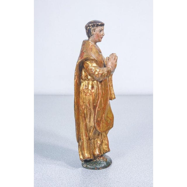 Italian Artist, Sculptures of Religious Saints. 1700, Wood and Gold For Sale - Image 16 of 18