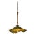 Ruffled Swirled Multicolor Green Art Glass and Brass Tone Pendant Light Signed R. Mynatt For Sale