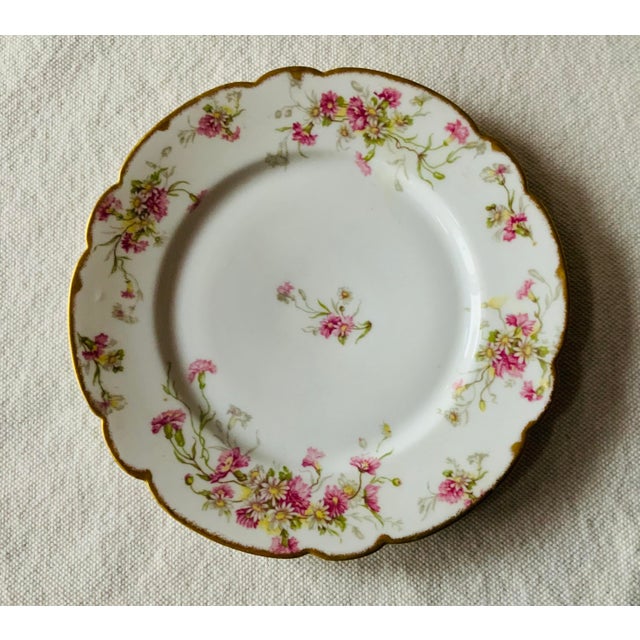 1910s French Limoges Porcelain Soufflé Dish With Underplate - Hand-Painted Pink Carnations, Bawo & Dotter For Sale - Image 9 of 18