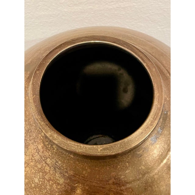 Ceramic Gary McCloy Ceramic Gold-Bronze Glazed Large Ginger Jar Vase 1980s For Sale - Image 7 of 12
