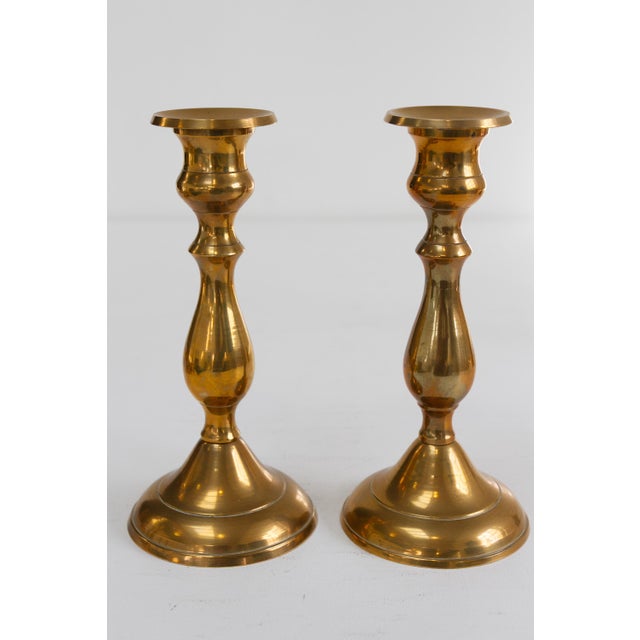 Vintage Danish Brass Candlesticks, 1950s, Set of 5 For Sale - Image 15 of 18