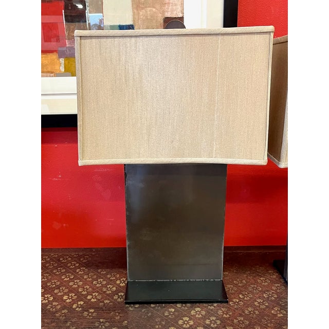 Contemporary Chapman Contemporary Bronze Slab Lamps. Pair. For Sale - Image 3 of 16