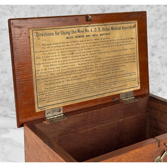 Wood Antique Traditional Mahogany Double Hinged Storage Box For Sale - Image 7 of 11