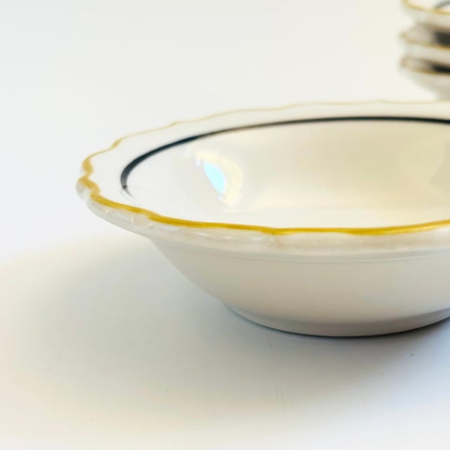 Vintage Ruffled Rim Ceramic Bowls by Syracuse China Usa - Set of 4 For Sale - Image 11 of 12