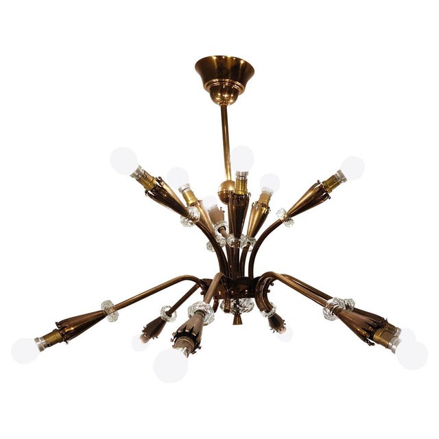 Mid-Century Copper Chandelier, 1950s For Sale - Image 13 of 13