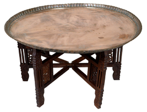 Oriental Islamic Engraved Copper Table Tray, 1930s