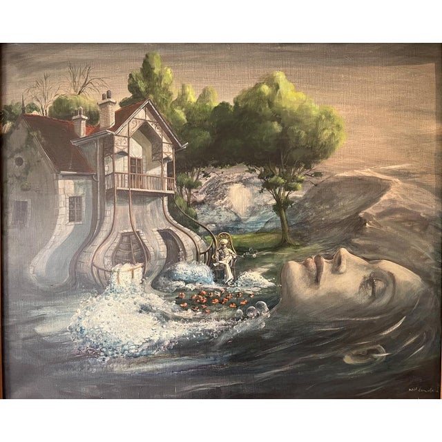 This captivating painting, entitled "Rêve Surréaliste", is a magnificent oil on canvas by French artist Noel Dumolard. It...