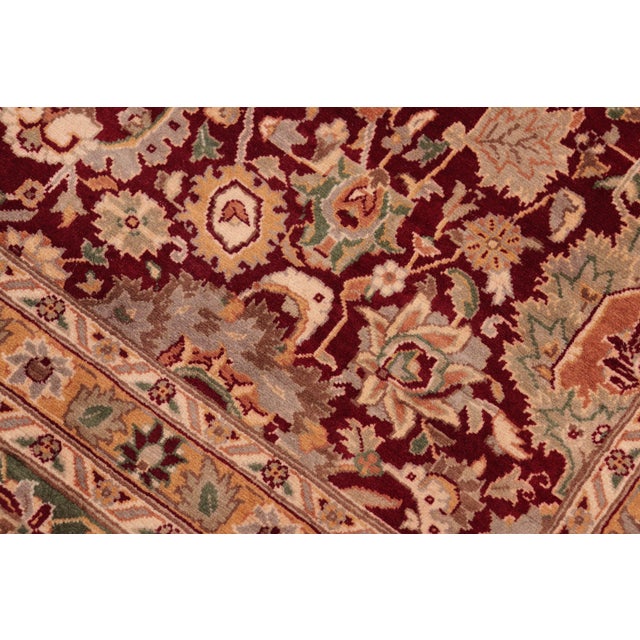 Floral 1990's Pak-Persian Red/Green Wool Rug - 7'11'' X 10'5'' For Sale In New York - Image 6 of 9