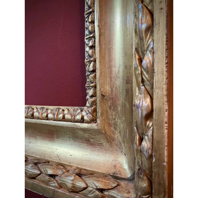 Tuscan Empire Carved Gold Leaf Gilt Frame, Italy, 19th Century For Sale - Image 5 of 11