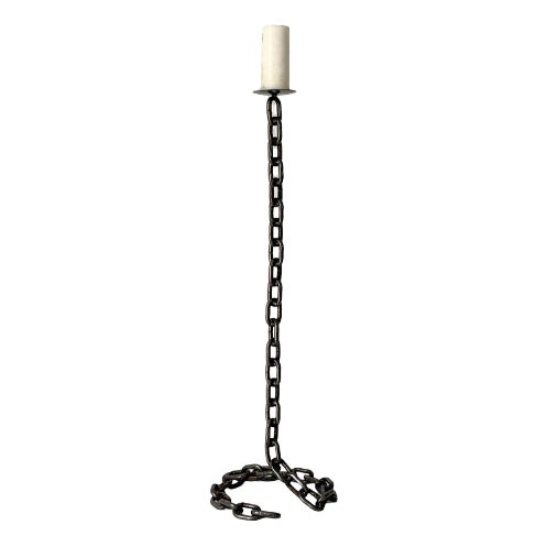 Brutalist Chain Link Candleholder, 1960s For Sale