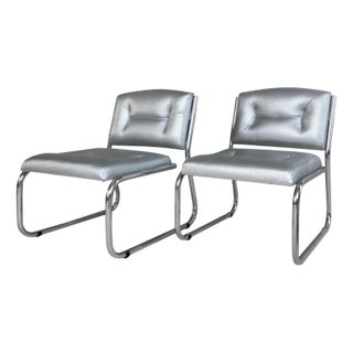 Set of Italian Art Deco Chairs in Leather, 1960 For Sale