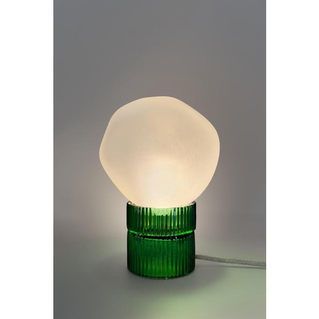 Glass Pure Crystal Glass Tello Grey and Grande Amber Table Lamp by Studio Bojola For Sale - Image 7 of 9