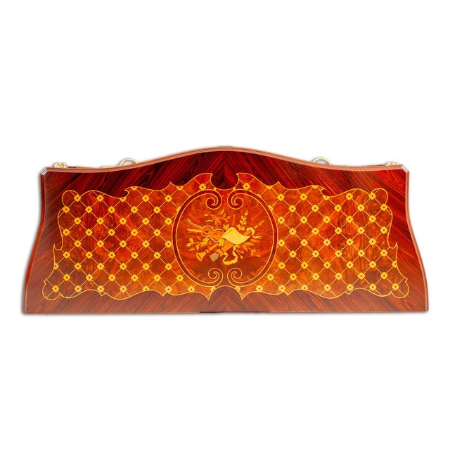 Italian Marquetry Bombay Chest With Brass Ormolu Mounts For Sale - Image 4 of 4