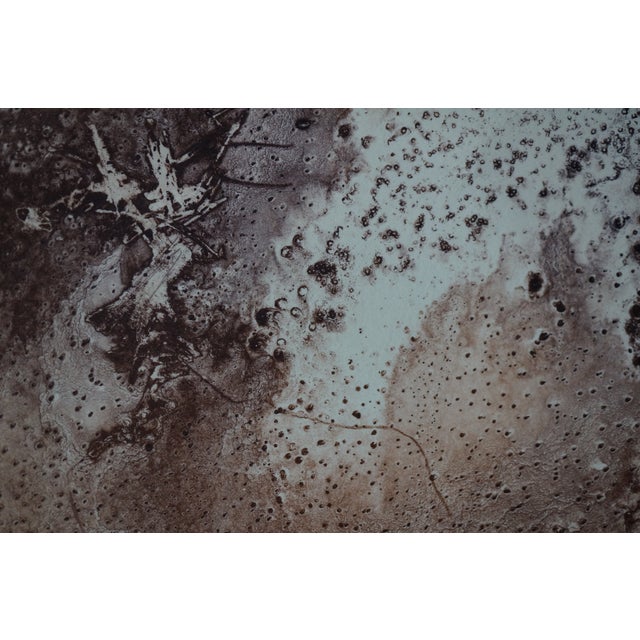 1980 Signed Abstract Geometric Linear Planetary Surface Diagram Lithograph 25" For Sale - Image 10 of 12
