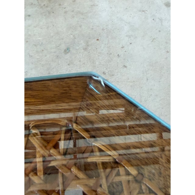 Brighton Pavilion Restored Vintage Brighton Pavilion Style Bamboo Octagonal Cane Side Tables For Sale - Image 4 of 12