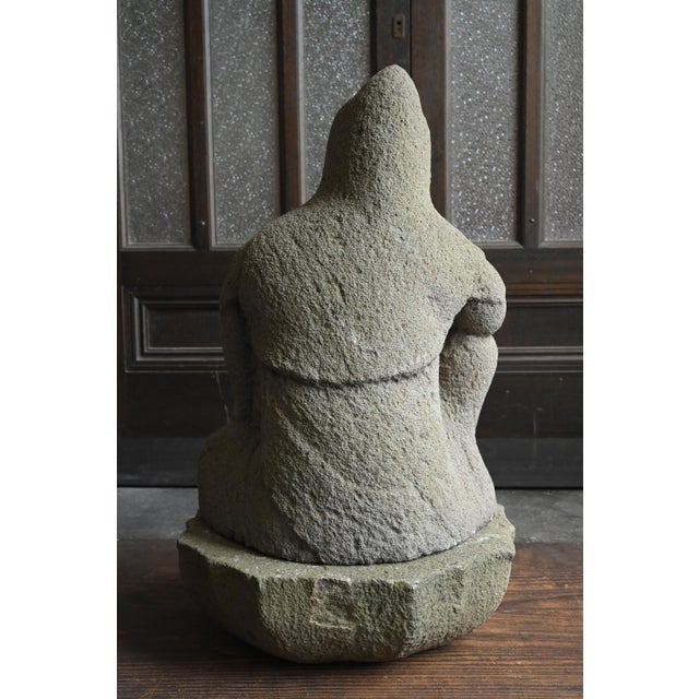 19th Century Japanese Antique Stone Buddha "Nyoirin Kannon" Edo Period / 1750-1850 For Sale - Image 5 of 18