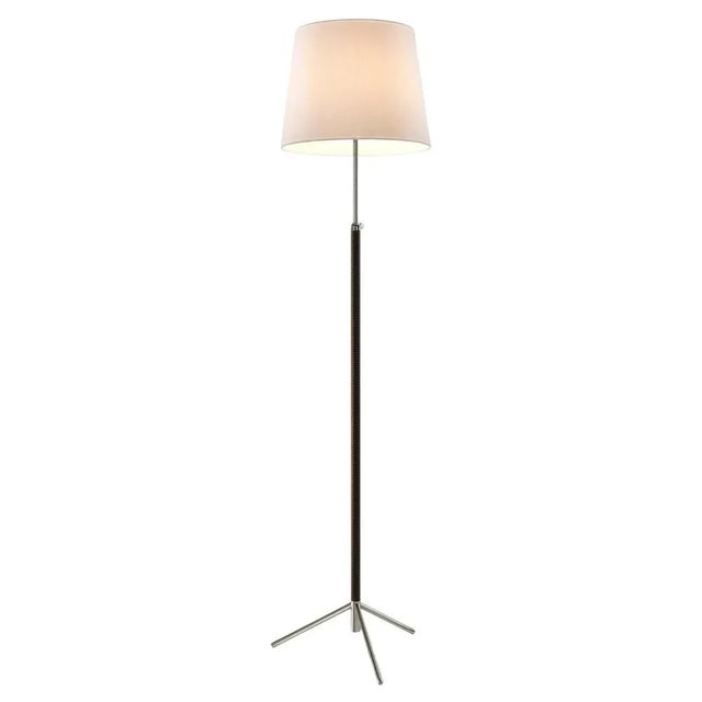 Textile White and Chrome Pie De Salón G3 Floor Lamp by Jaume Sans For Sale - Image 7 of 7