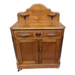 Antique Victorian Chestnut and Walnut Washstand, Lebanon County Pa, Circa 1870 For Sale