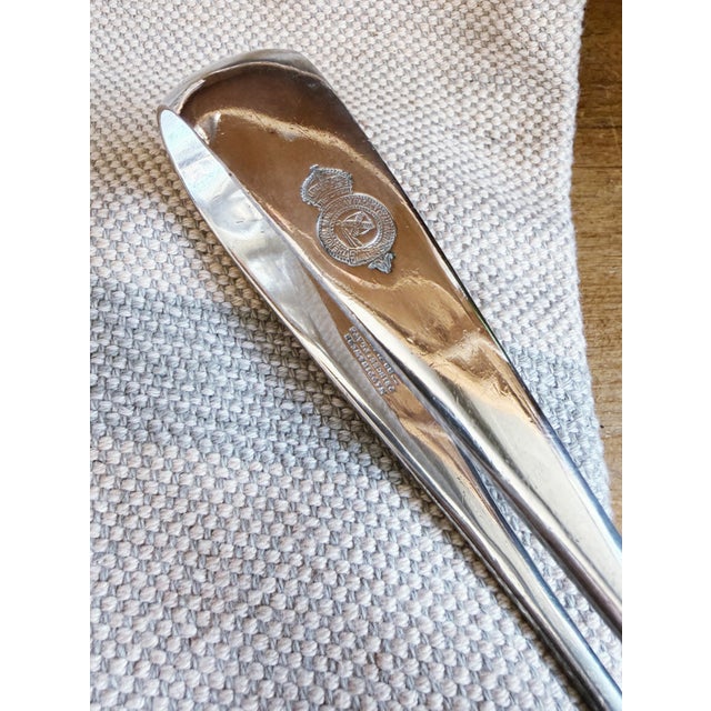 Antique Royal Mail Steamship Silver Plated Asparagus Tongs For Sale - Image 4 of 8