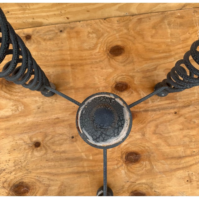 Late 20th Century Most Unusual Large Iron With Aluminum Feet Designer Spiral Leg Side Tables For Sale - Image 9 of 11
