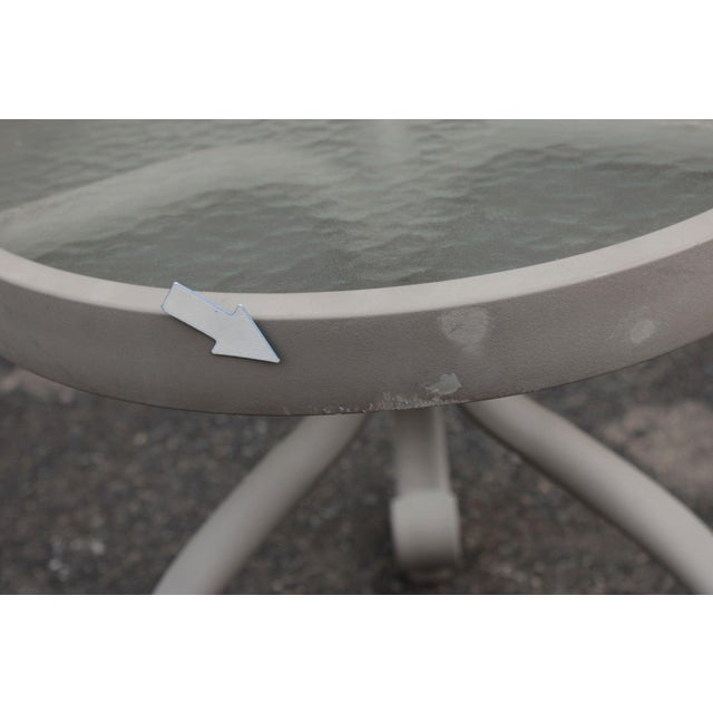 Woodard 'Ramsgate' Glass Top Aluminum Outdoor Round Patio Side Table For Sale - Image 18 of 18