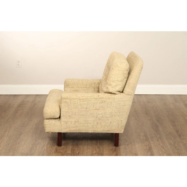 Mid Century Modern Upholstered Club Lounge Chair On Walnut Legs For Sale - Image 10 of 12