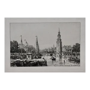 Tour De Montalban, Amsterdam: A 19th C. Etching by Maxime Lalanne, 1884
