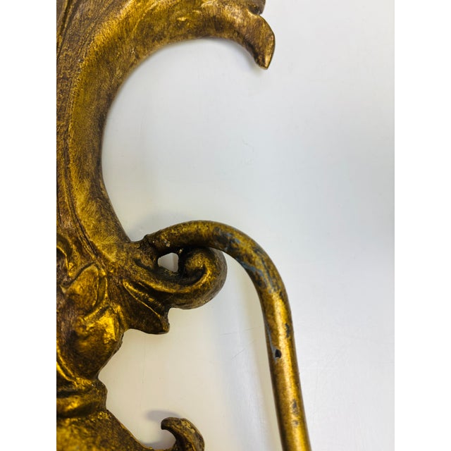 Copper Vintage Metal Wall Sconce With Shell Motif by Wildwood Designs For Sale - Image 8 of 10