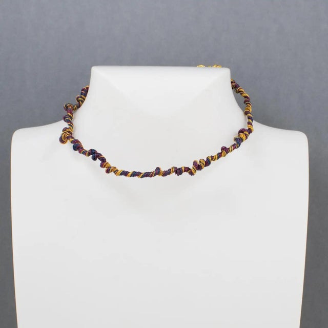 Contemporary Christian Lacroix Paris Multicolor Wired Rigid Choker Necklace For Sale - Image 3 of 10