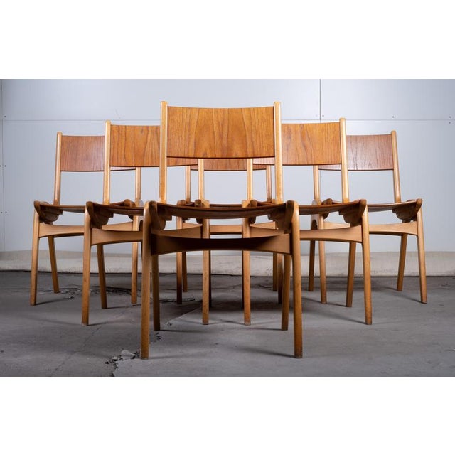 Stacking Chairs attributed to Sorø Møbelfabrik, Denmark, 1950s, Set of 6 For Sale - Image 4 of 11