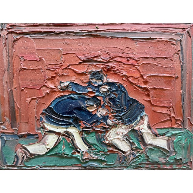 André Cottavoz, Yoseikan, The Fighters, Original Oil on Panel For Sale - Image 7 of 7