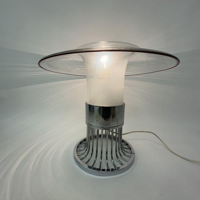 Post Modern Space Age Ufo Glass Table Lamp, Italy, 1970s For Sale - Image 4 of 18