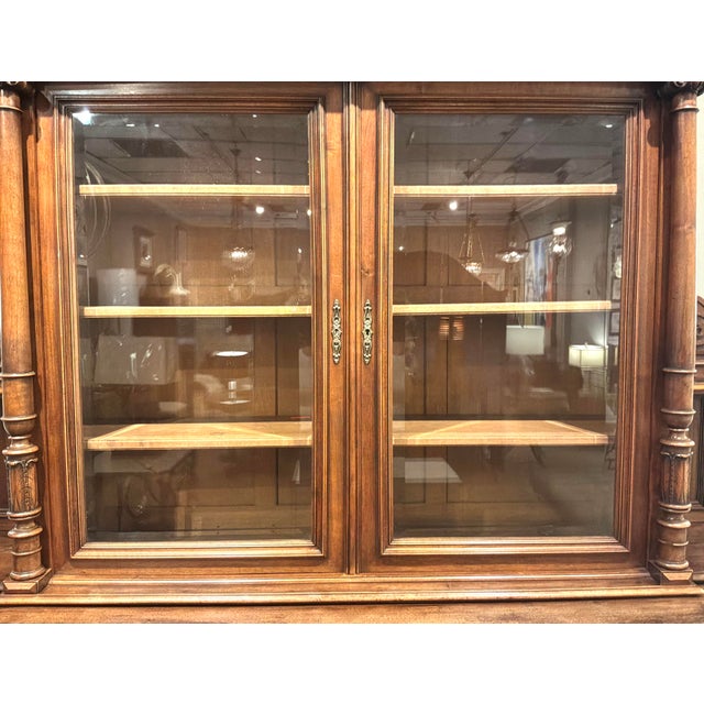 Monumental French Henri II Walnut Buffet À Deux Corps France, Circa 1880–1900 For Sale - Image 4 of 12