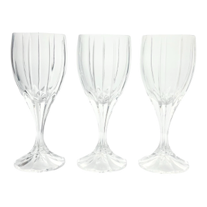 1990s Mikasa “Berkeley” Set of 3 Crystal Water Glasses