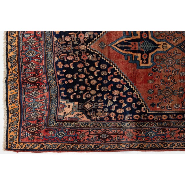 Textile Allover Vintage Handmade Persian Bidjar Wool Rug in Red For Sale - Image 7 of 10