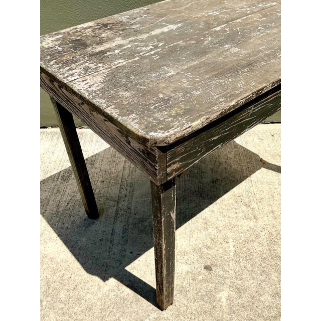 Vintage Farmhouse Style Wood Table For Sale - Image 12 of 14