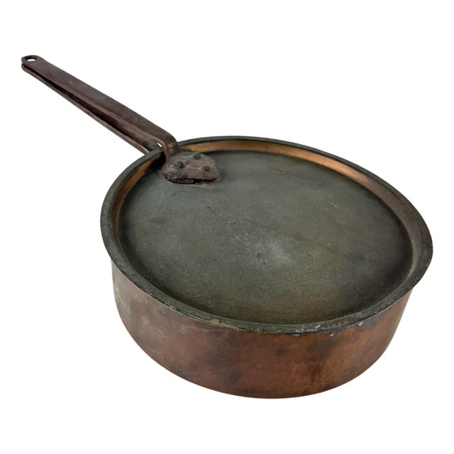 Large Copper Cauldron with Lid, 1930s For Sale