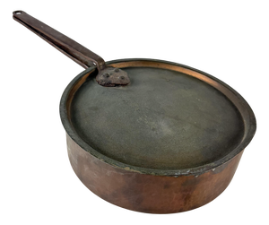 Large Copper Cauldron with Lid, 1930s
