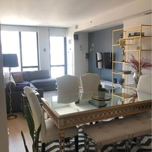 Gold & Mirrored Dining Table For Sale In New York - Image 6 of 9